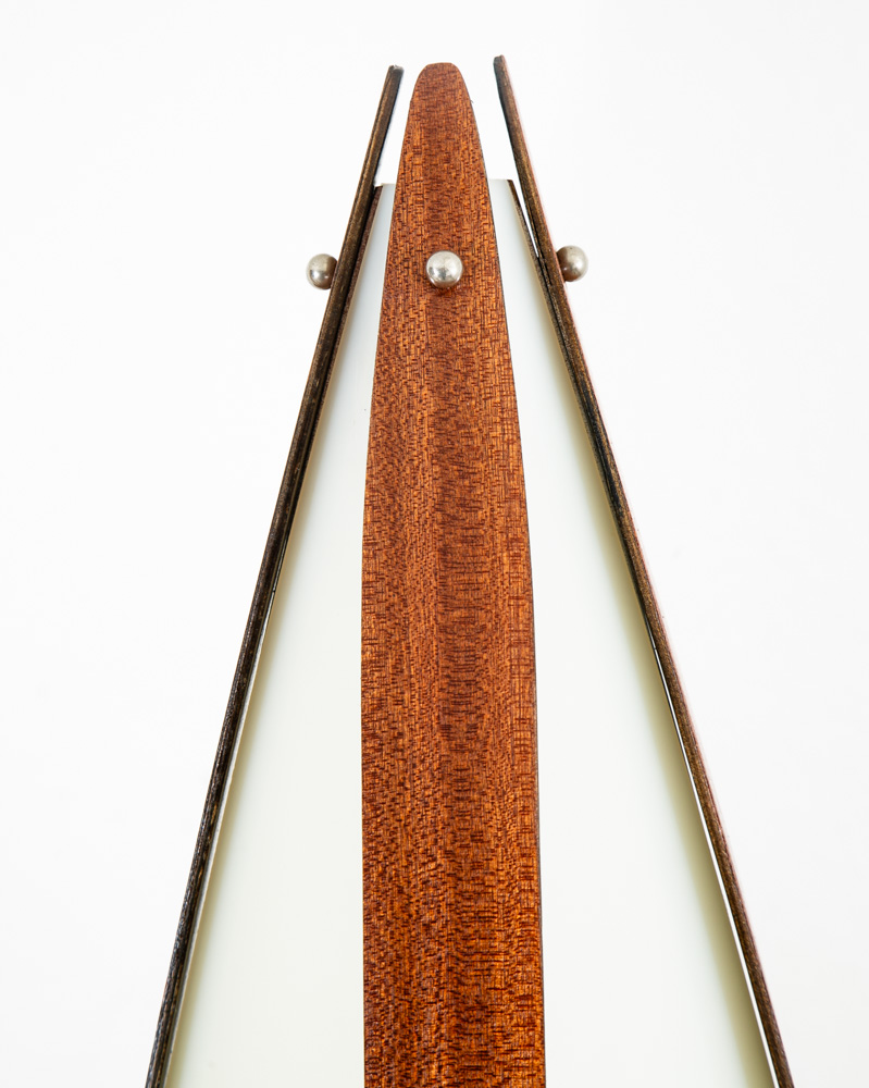 Mid Century Modern Lamp Set Table Light lighting Modeline Wood White Mahogany - Image 11