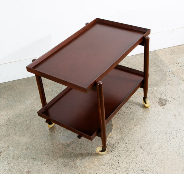 Mid Century Danish Modern Serving Cart Trolley Poul Hundevad Vamdrup Teak Mcm 2 - Image 5