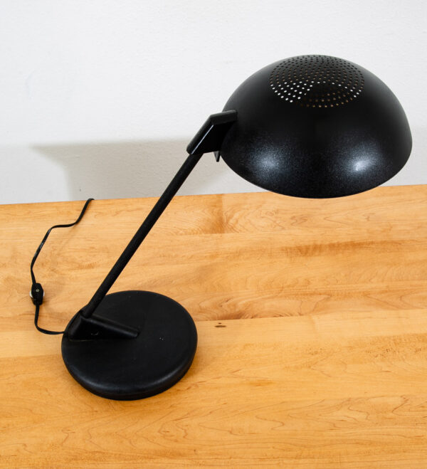 Mid Century Modern Table Lamp Round Metal Light Desk Black American Mcm Vintage - Image 7