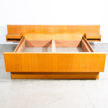 Mid Century Danish Modern Headboard White Oak Bed Frame Double Floating Denmark