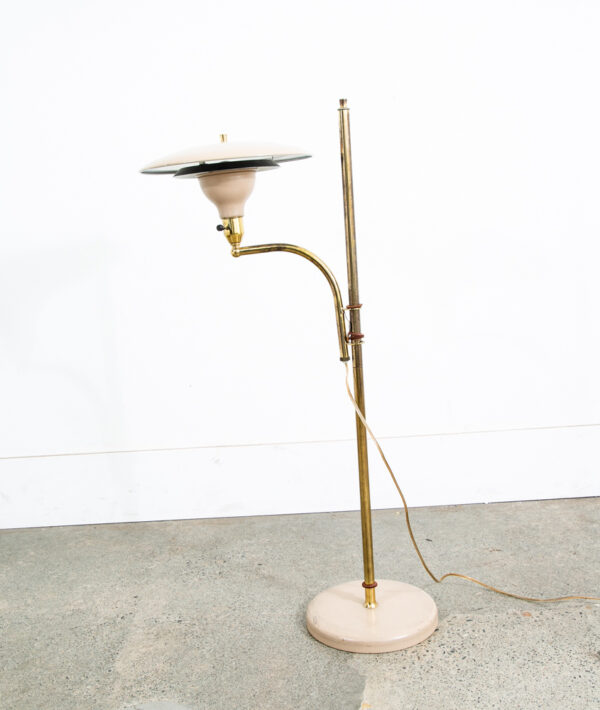 Mid Century Modern Floor Lamp Round Metal Sight Light Office UFO Saucer Mcm - Image 8