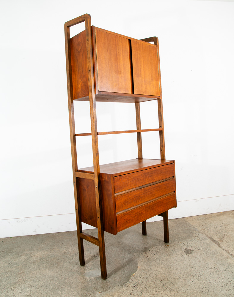 Mid Century Modern Room Divider Wall Unit Walnut Freestanding Modular Drawers - Image 4