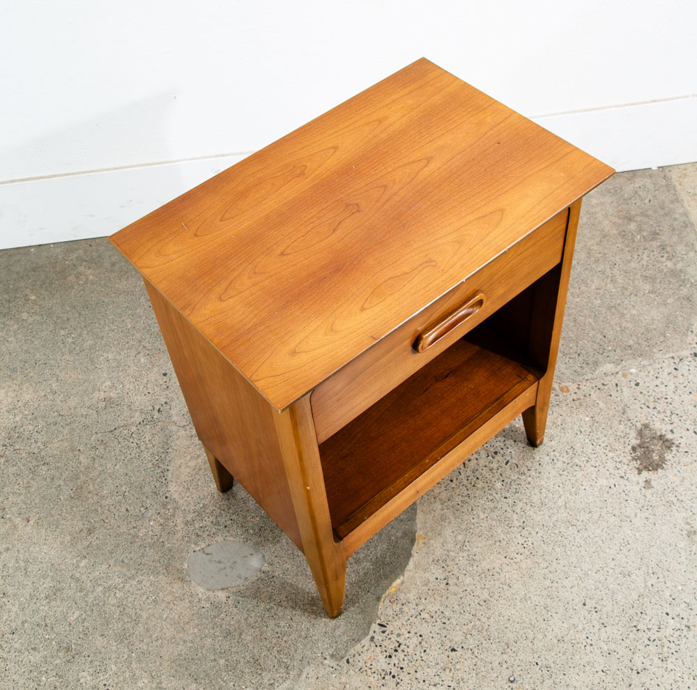 Mid Century Modern Nightstand Side Table Cherry Drawer Wood Handle Dixie Mcm - Image 10