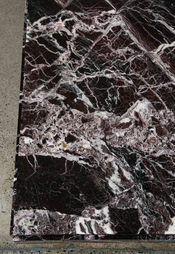 Mid Century Modern Coffee Table Marble Rectangular Pedesta Large Black White NM - Image 10