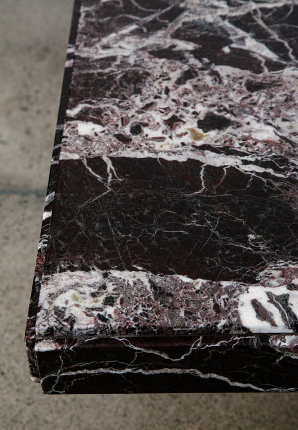 Mid Century Modern Coffee Table Marble Rectangular Pedesta Large Black White NM - Image 9
