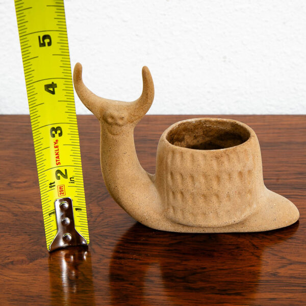 Mid Century Modern Art Pottery Snail Planter Pot Figurine Ceramic Matte Catchall - Image 9