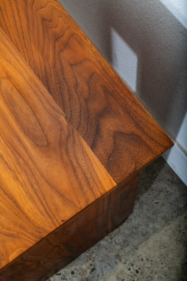 Mid Century Modern Desk Solid Walnut Executive Office Custom 3 Drawer Floating - Image 12