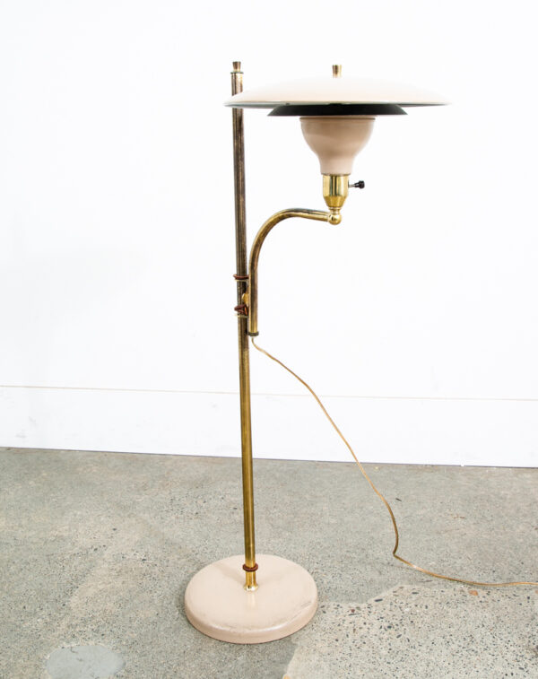 Mid Century Modern Floor Lamp Round Metal Sight Light Office UFO Saucer Mcm - Image 9