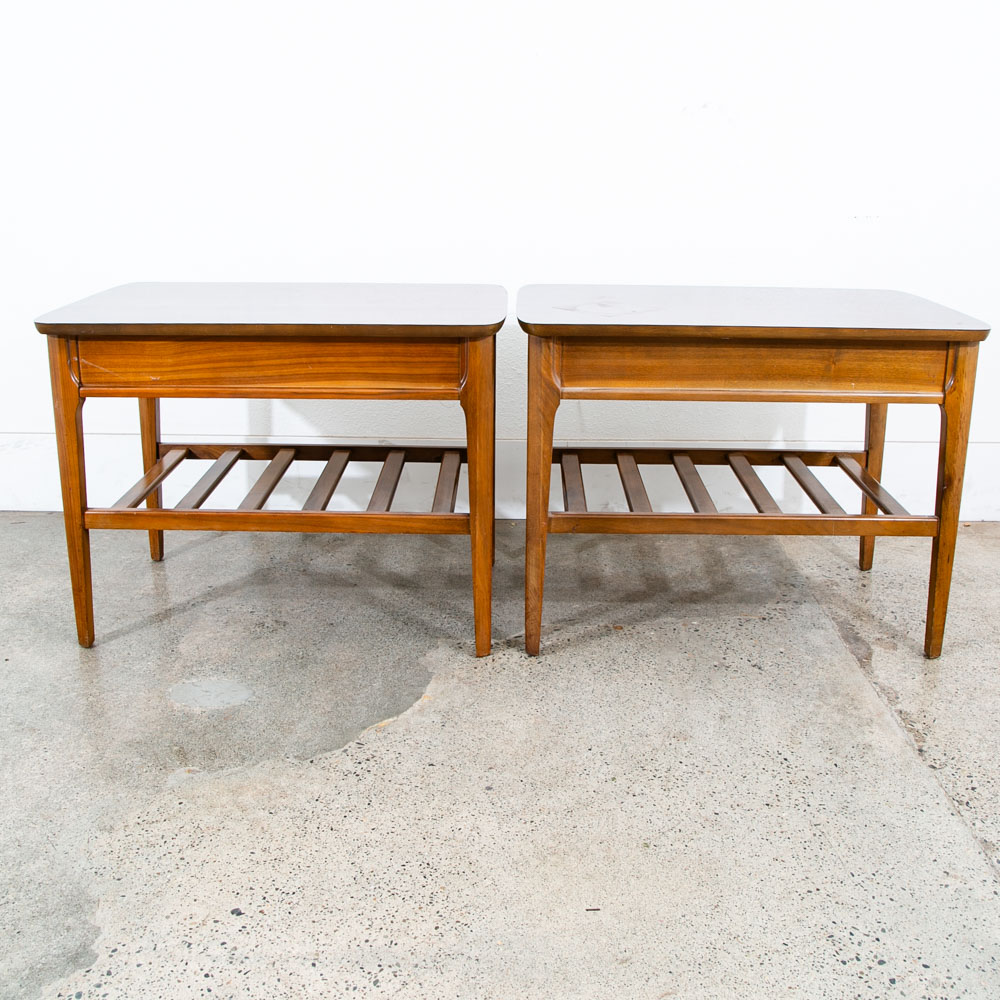 Mid Century Modern Nightstands Side Table End Mersman Walnut Vintage Mcm Drawer - Image 6