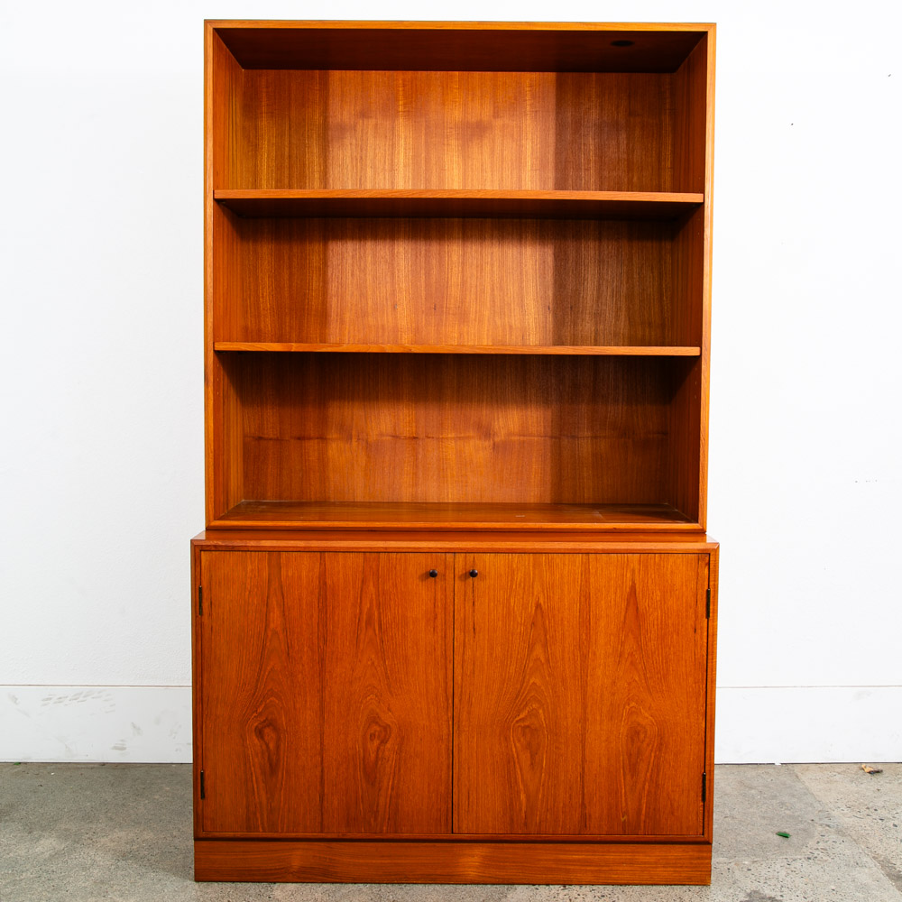 Mid Century Danish Modern Bookshelf Cabinet Teak Shelves GP Mobilia Denmark