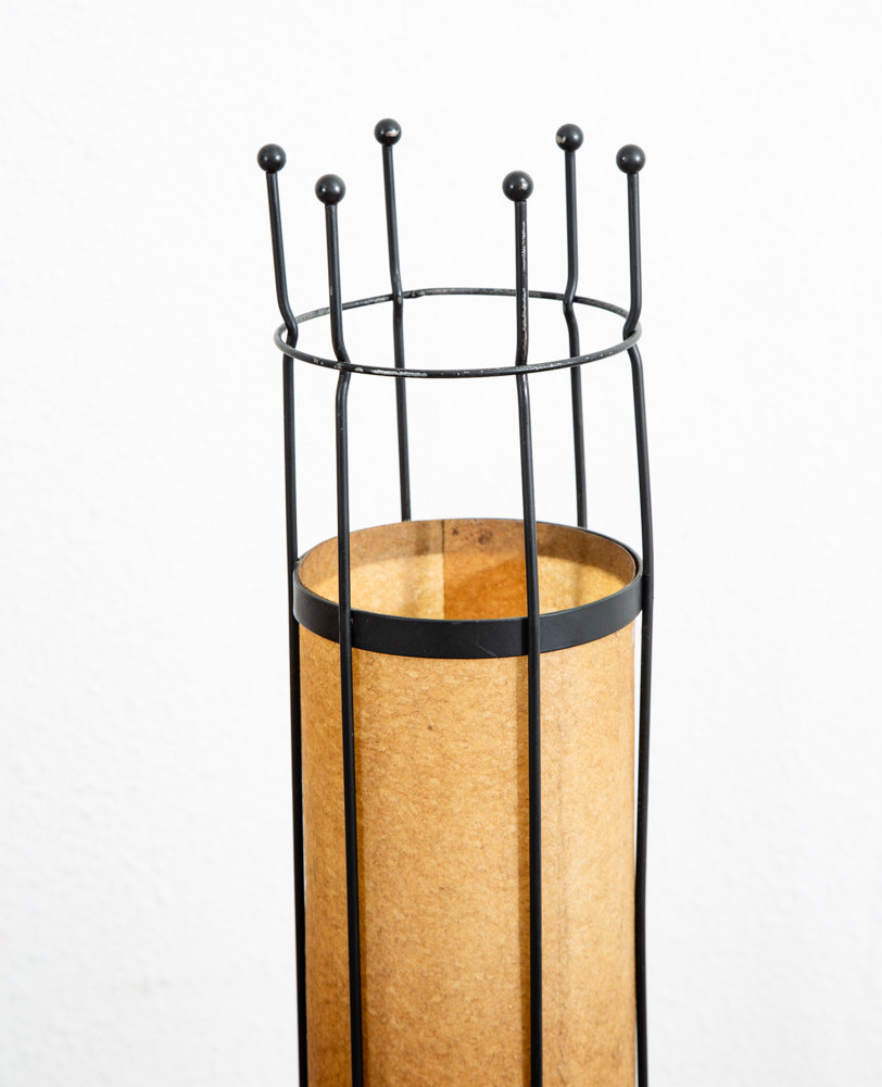 Mid Century Modern Lamp Table Light lighting Black Brass Round Gold Brutalist - Image 8