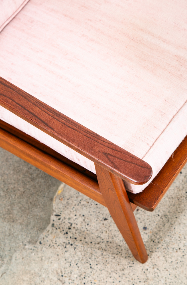 Mid Century Danish Modern Lounge Chair Salmon Pink Peach Armchair Mcm Baumritter - Image 10