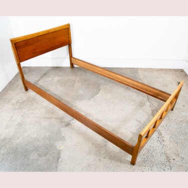 Mid Century Modern Headboard Twin Size Bed Frame Dixie Wood Compact Vintage Mcm