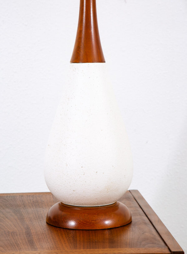 Mid Century Modern Lamp Set Table Light lighting Ceramic Brown White Working Mcm - Image 11