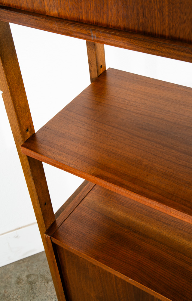 Mid Century Modern Room Divider Wall Unit Walnut Freestanding Modular Drawers - Image 12