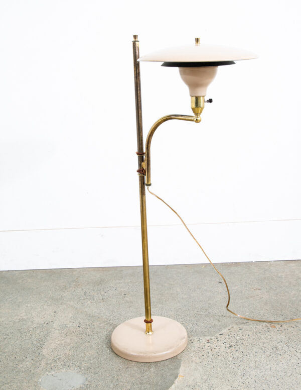 Mid Century Modern Floor Lamp Round Metal Sight Light Office UFO Saucer Mcm