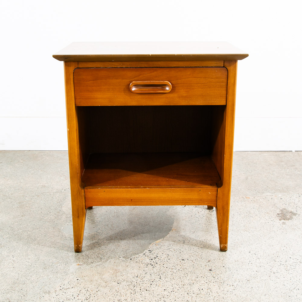 Mid Century Modern Nightstand Side Table Cherry Drawer Wood Handle Dixie Mcm - Image 2