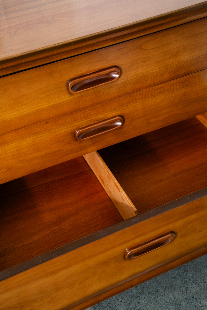 Mid Century Modern Highboy Dresser Dixie 5 Drawer Vintage Walnut Danish Drexel - Image 10