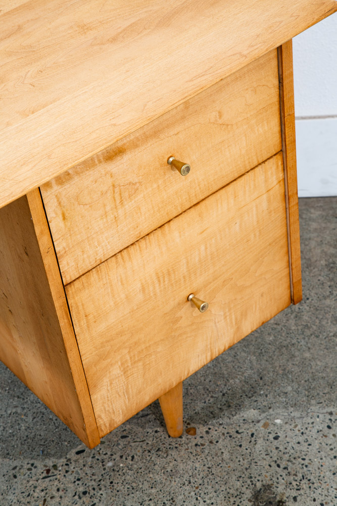 Mid Century Modern Desk Office Desk Paul Mccobb Planner Group Restored Mcm Maple - Image 11