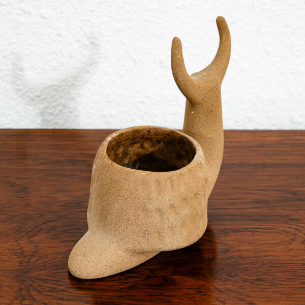 Mid Century Modern Art Pottery Snail Planter Pot Figurine Ceramic Matte Catchall - Image 6