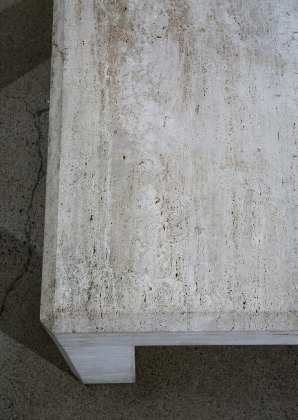 Mid Century Modern Coffee Table Travertine Square Large 42" 1970s Vintage Stone - Image 11