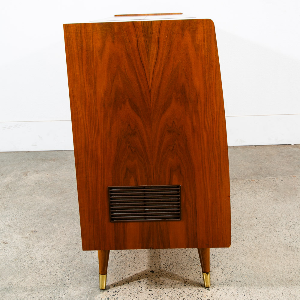 Mid Century Danish Modern Stereo Console Grundig Teak Record Player Radio Hifi - Image 4