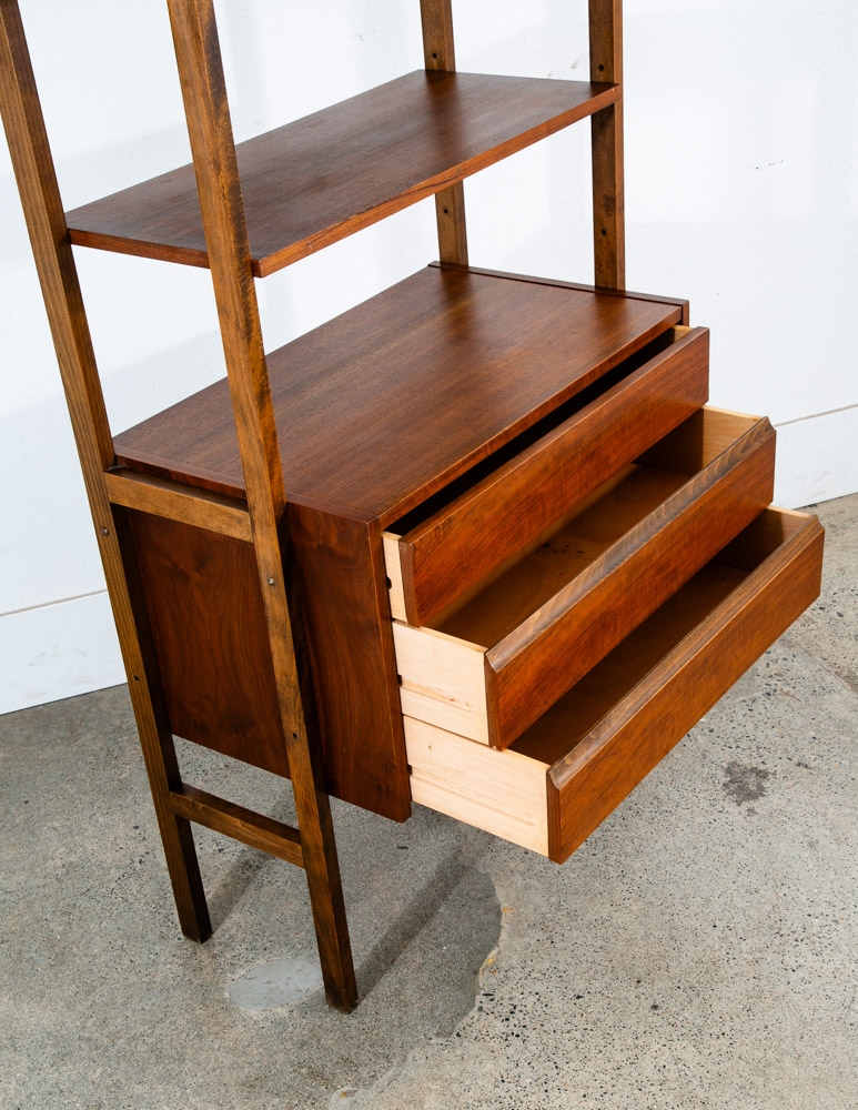 Mid Century Modern Room Divider Wall Unit Walnut Freestanding Modular Drawers - Image 10