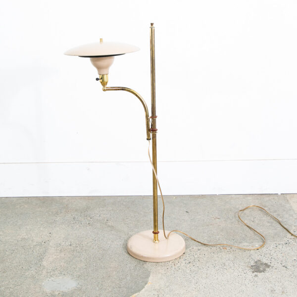 Mid Century Modern Floor Lamp Round Metal Sight Light Office UFO Saucer Mcm - Image 2