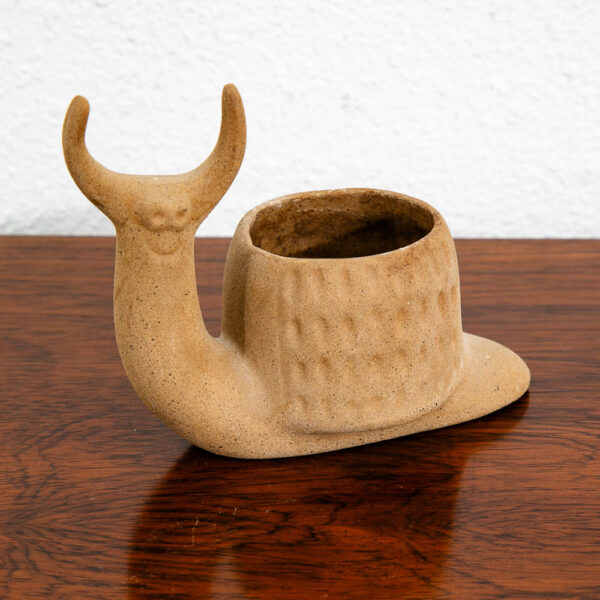 Mid Century Modern Art Pottery Snail Planter Pot Figurine Ceramic Matte Catchall - Image 8