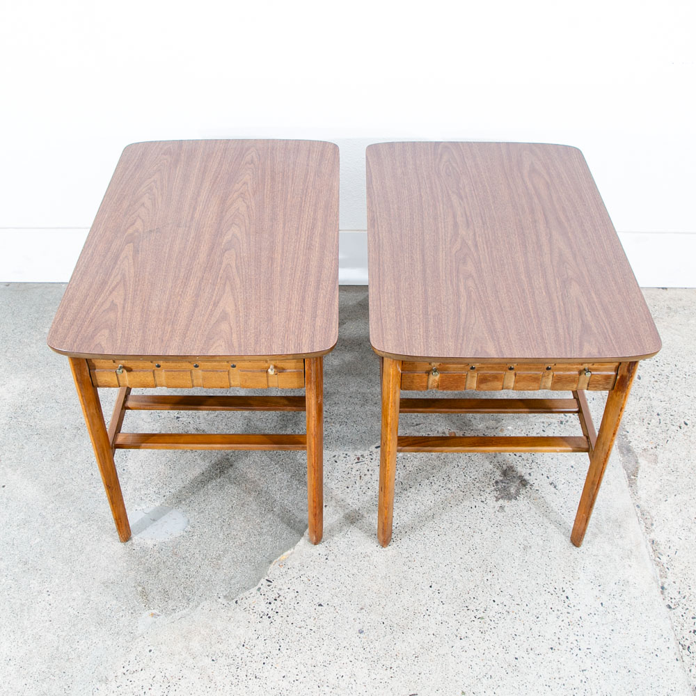Mid Century Modern Nightstands Side Table End Mersman Walnut Vintage Mcm Drawer - Image 4