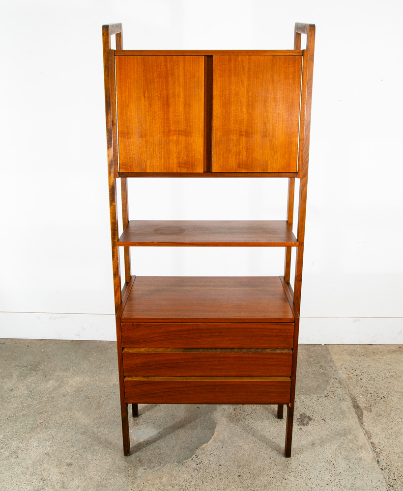 Mid Century Modern Room Divider Wall Unit Walnut Freestanding Modular Drawers - Image 2