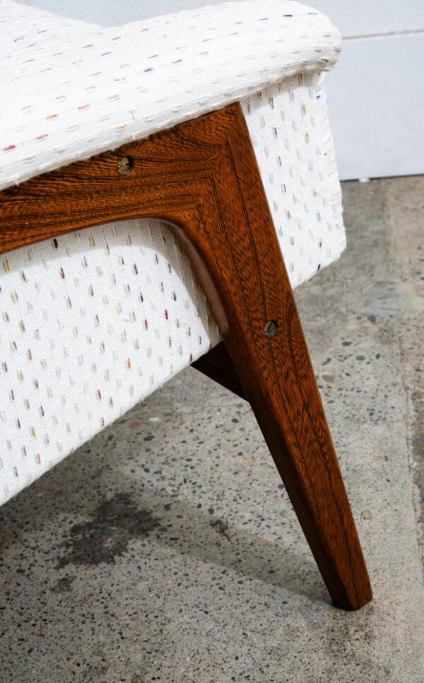 Mid Century Danish Modern Lounge Chair Dux Fohlke Ohlsson White Cream Speckled - Image 11