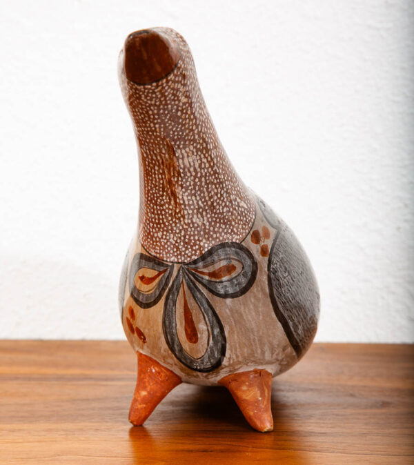 Mid Century Modern Mexican Pottery Bird Ceramic Figurine Sculpture Tonala Floral - Image 4