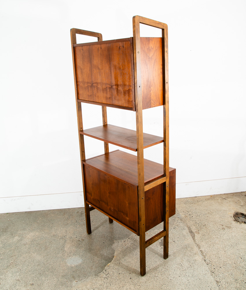 Mid Century Modern Room Divider Wall Unit Walnut Freestanding Modular Drawers - Image 5