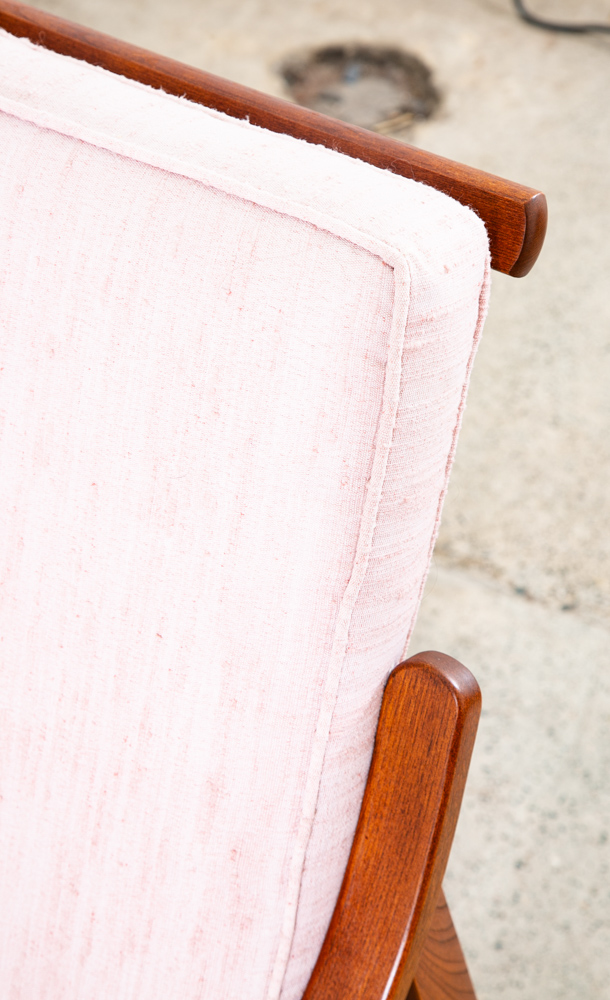 Mid Century Danish Modern Lounge Chair Salmon Pink Peach Armchair Mcm Baumritter - Image 12