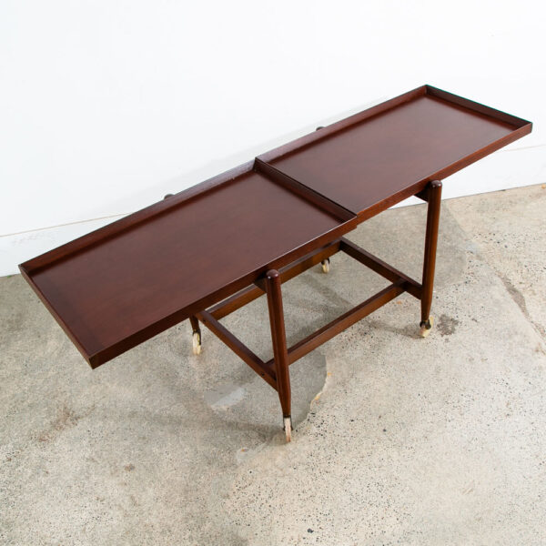 Mid Century Danish Modern Serving Cart Trolley Poul Hundevad Vamdrup Teak Mcm 2 - Image 4