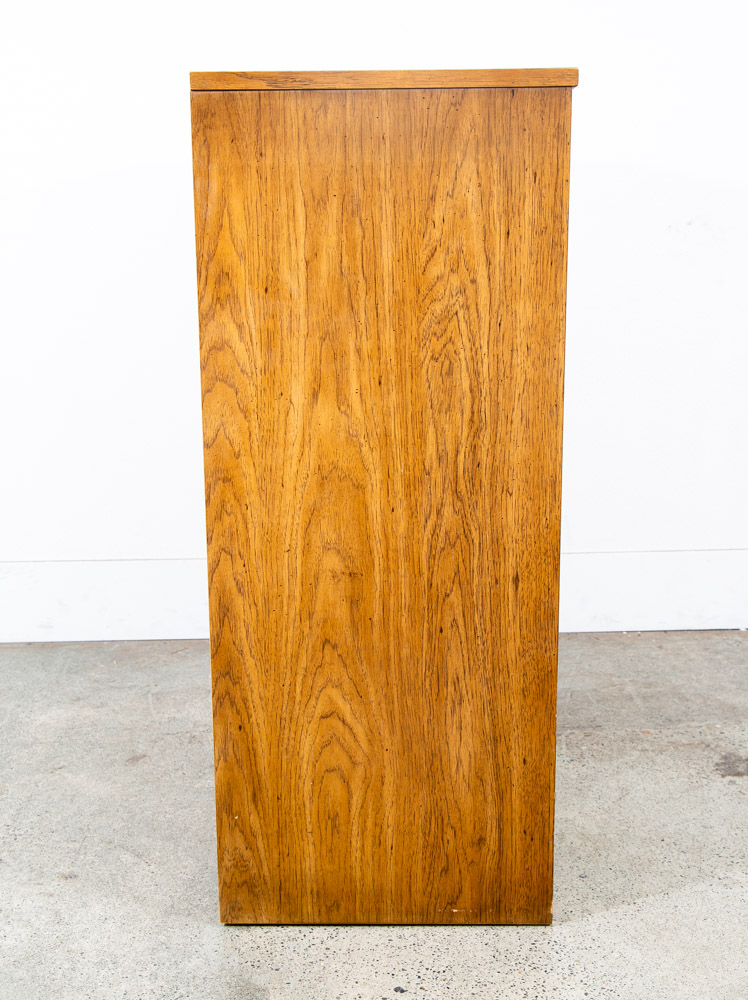 Mid Century Modern Highboy Dresser Bassett furniture 4 Drawer Chest Brass Mcm - Image 4