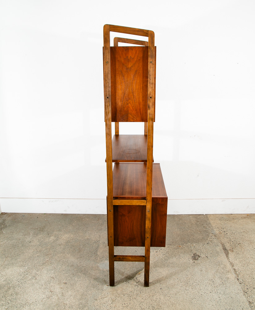 Mid Century Modern Room Divider Wall Unit Walnut Freestanding Modular Drawers - Image 3