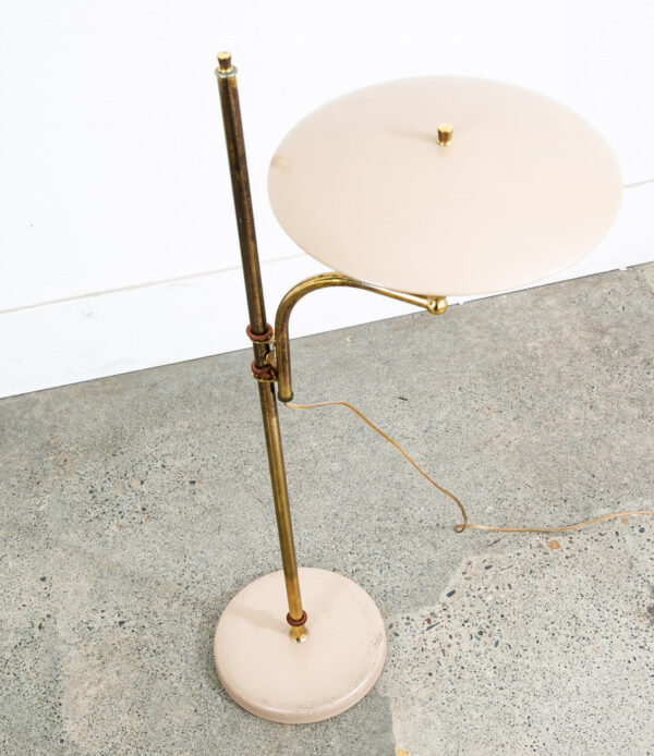 Mid Century Modern Floor Lamp Round Metal Sight Light Office UFO Saucer Mcm - Image 6