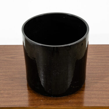 Mid Century Modern Planter AC-12 Black Gloss Large Gainey Ceramic Vintage Round