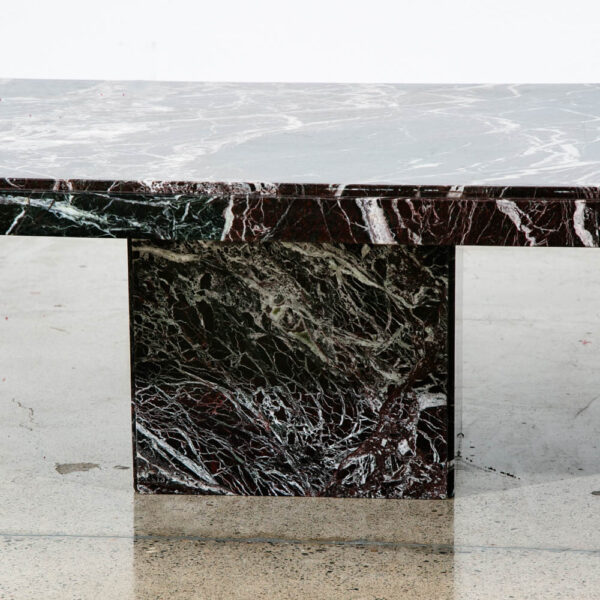 Mid Century Modern Coffee Table Marble Rectangular Pedesta Large Black White NM - Image 8