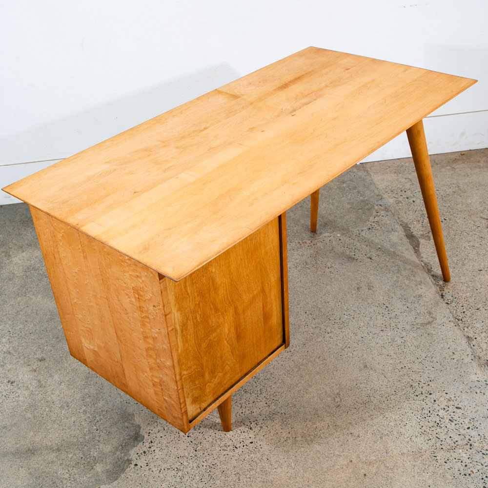Mid Century Modern Desk Office Desk Paul Mccobb Planner Group Restored Mcm Maple - Image 8