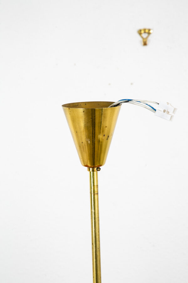 Mid Century Modern Chandelier Light Lamp Brass Glass 5 light Ceiling Fog & Morup - Image 11
