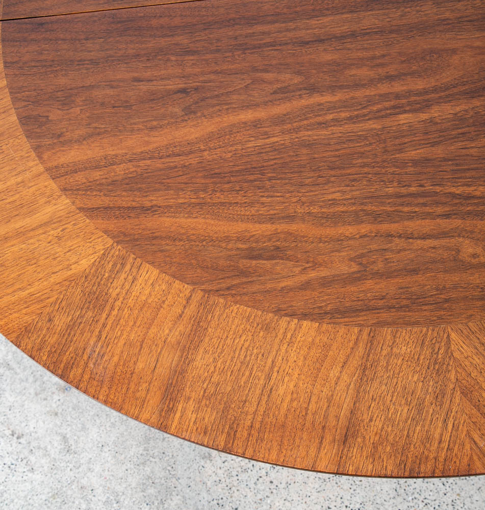 Mid Century Modern Dining Table Pedestal Walnut Round Restored Circular Mcm - Image 5