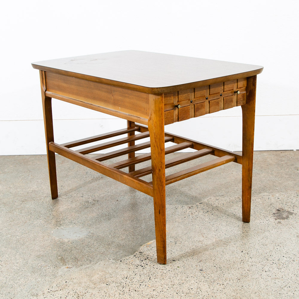 Mid Century Modern Nightstands Side Table End Mersman Walnut Vintage Mcm Drawer - Image 10