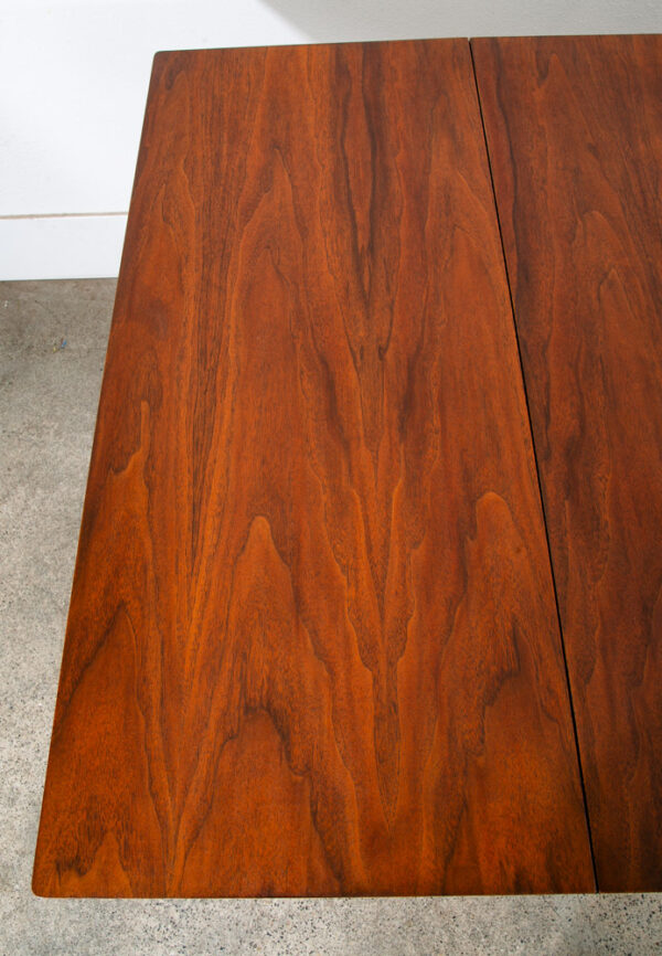 Mid Century Modern Dining Table Drop Leaf Walnut Restored Extension Expanding - Image 11