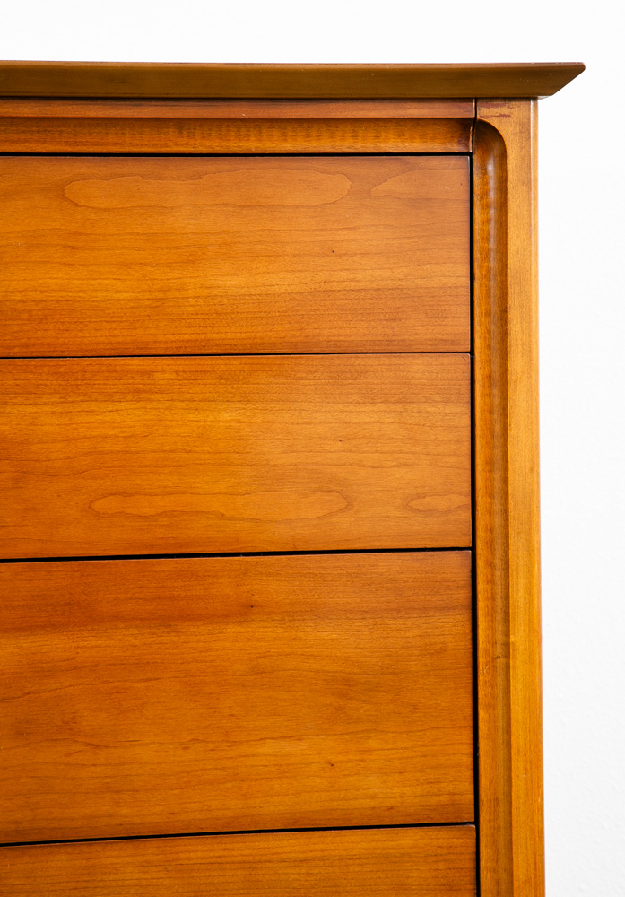 Mid Century Modern Highboy Dresser Dixie 5 Drawer Vintage Walnut Danish Drexel - Image 9
