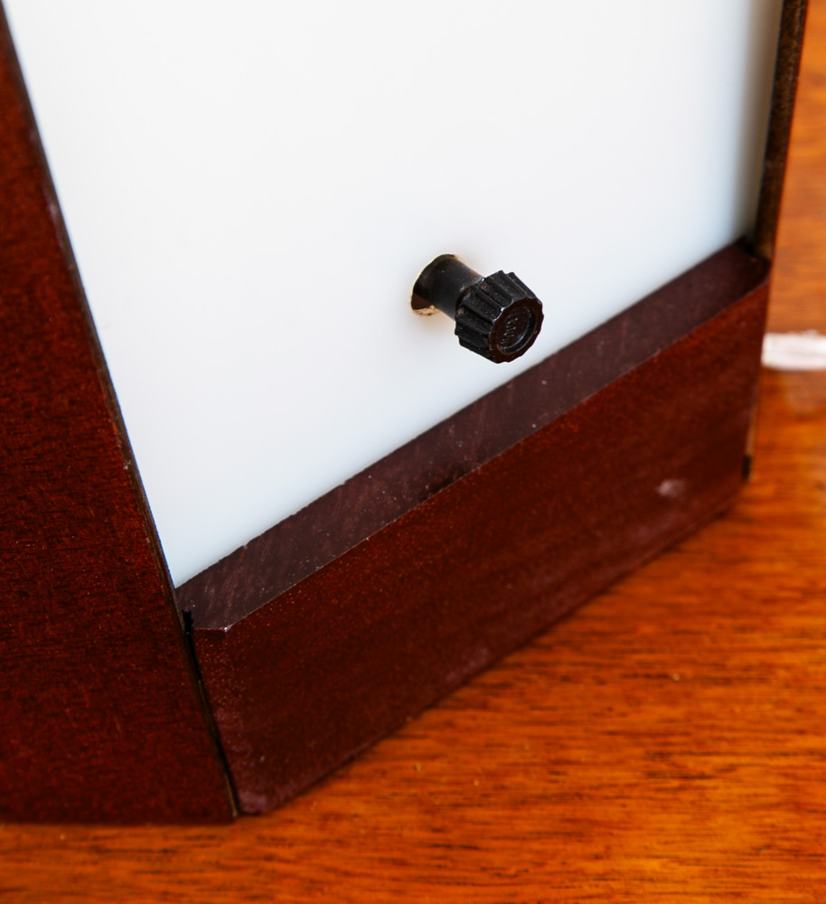 Mid Century Modern Lamp Set Table Light lighting Modeline Wood White Mahogany - Image 6