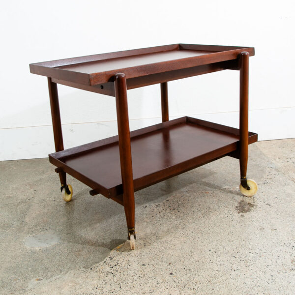 Mid Century Danish Modern Serving Cart Trolley Poul Hundevad Vamdrup Teak Mcm 2 - Image 10
