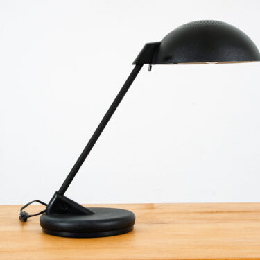 Mid Century Modern Table Lamp Round Metal Light Desk Black American Mcm Vintage